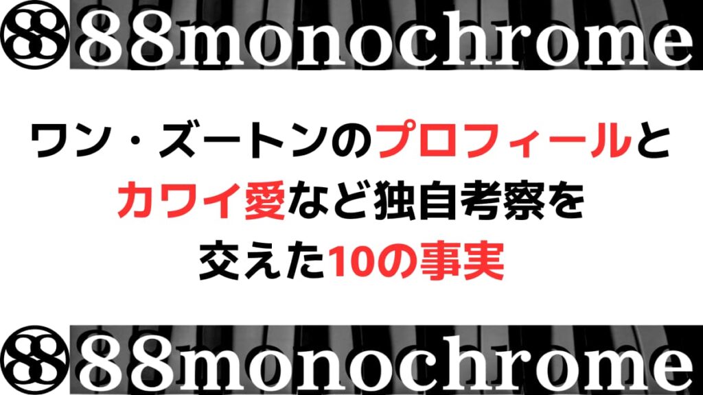 ワン・ズートンのプロフィールとカワイ愛など独自考察を交えた10の事実